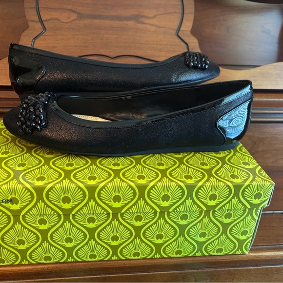 Gianni Bini Bedazzle Black Beaded Flats - Picture 3 of 11